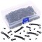 160Pcs Picture Hangers Kit, Including 80Pcs Black Sawtooth Picture Frame Hanging Hangers Double Hole and 80Pcs Photo Frame Turn Button with Screws Perfect for Home Decoration - Black